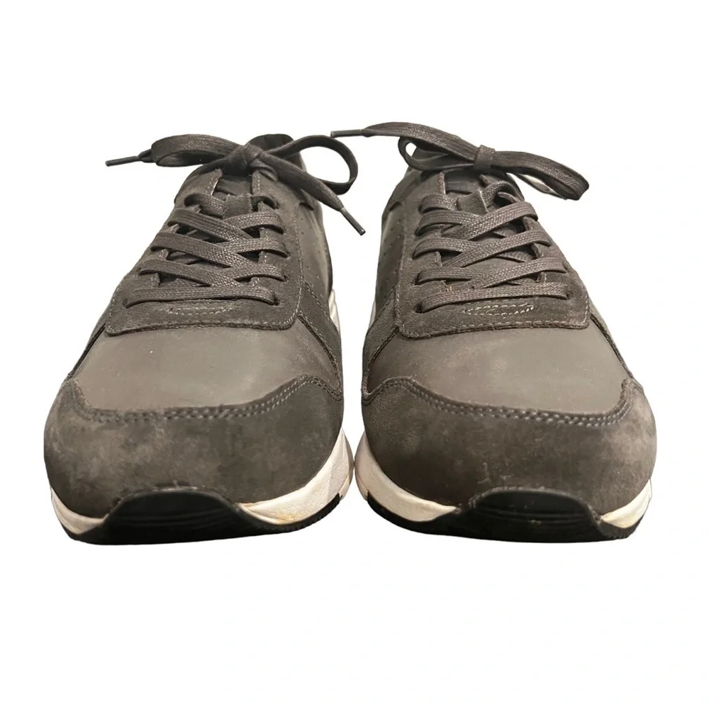 Banana Republic Gray Suede Leather Sneakers Lace Up Mens Size 11.5